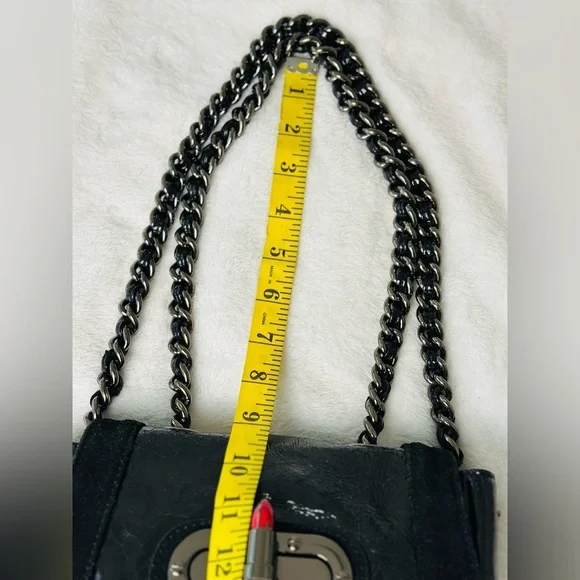 Betsey Johnson Lipstick Fever Black Leather & Suede Shoulder/Crossbody Bag - Picture 9 of 11